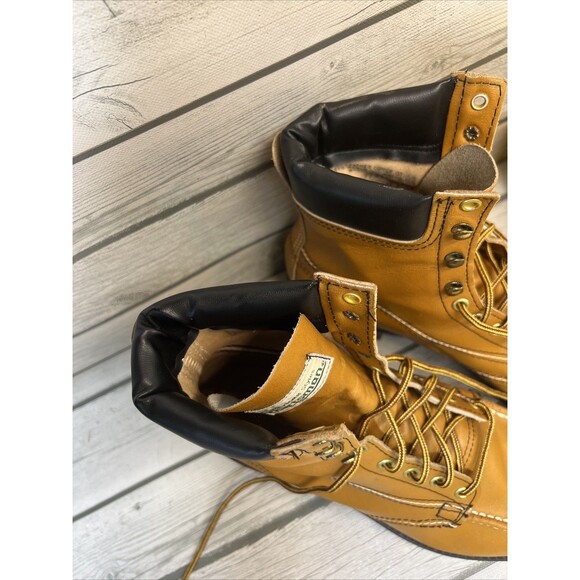 American sportsman Boots Mens Size 10 Vintage Brown Leather Lace Steel Toe Work - Picture 7 of 12